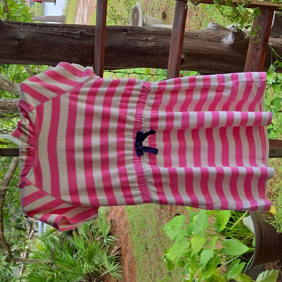 Hanna Andsersson Pink And White Terry Cloth Striped Dress Size 12 - Picture 1 of 12
